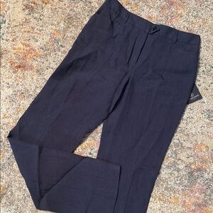 Schneiders Blue Linen Straight Leg Pants with Classic Tailoring Size 6